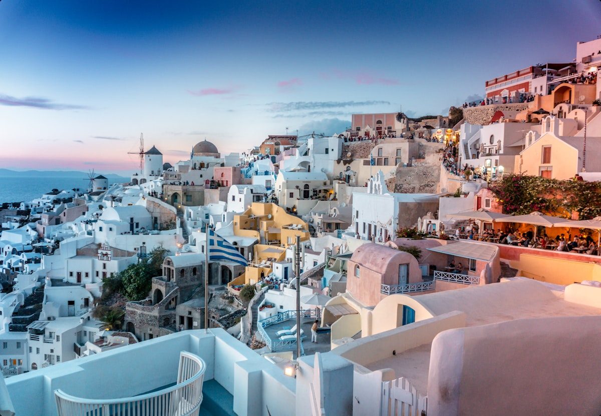 Santorini domes photo